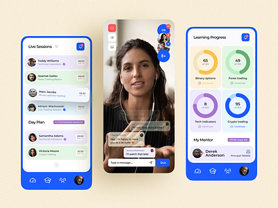 Online Learning App app app design b2b design education ios learning app mobile app mobile app design online education online learning online school product design software ui ux video call