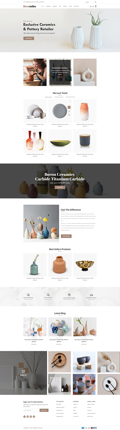 Keramiko Ceramic website Design 3d animation branding graphic design logo motion graphics theme ui