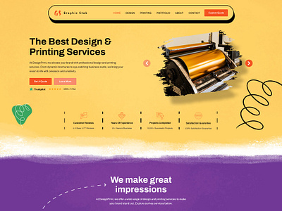 Printing Press Landing Page Design printing landing page printing press ui uiux