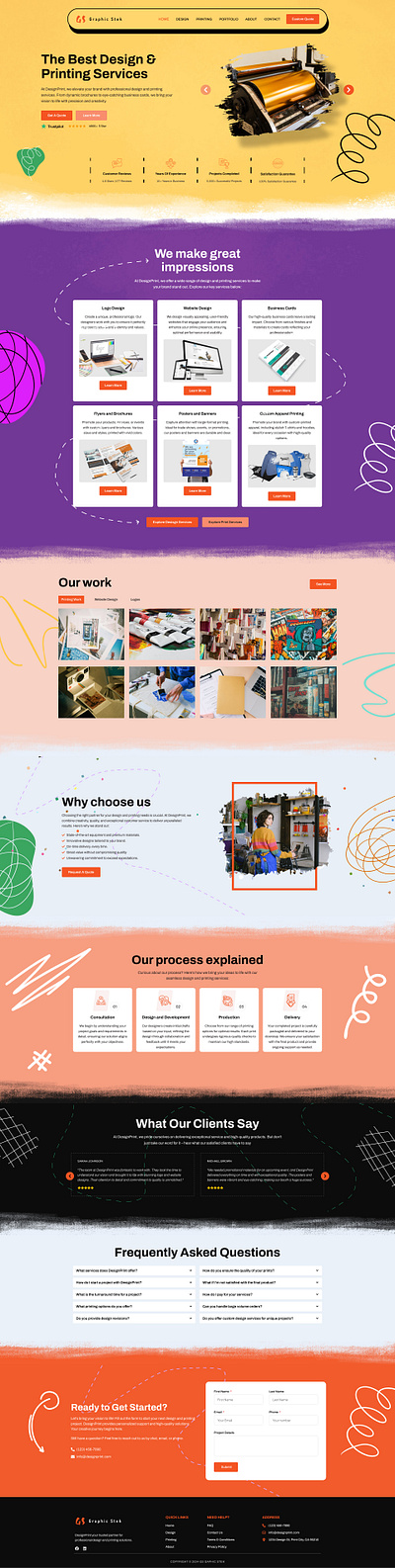 Printing Press Landing Page Design printing landing page printing press ui uiux