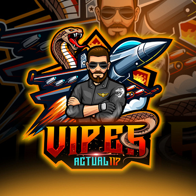 VIPER ACTUAL117 ARMY LOGO air force mascot logo animated logos army logo banner cartoon cartoon logo f22jet gaming logo graphic design logo design logo intros twitch logo twitch offline screens twitch overlay viper logo viper mascot youtube banner youtube logo