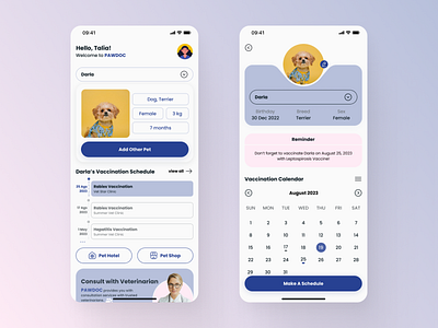 Pet Care App - PAWDOC clean design colorful ui design mobile app modern ui pet app pet care app ui ui design ui trends uiux user experience user interface veterinarian app