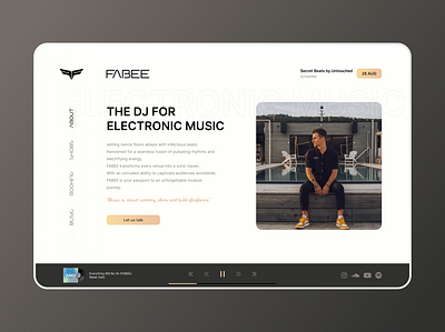 DJ Website for FABEE - Creating Vibes about artist audio bitbithooray branding design dj electronic listen logo minimal music music player record rhythm song sound typo vibes website