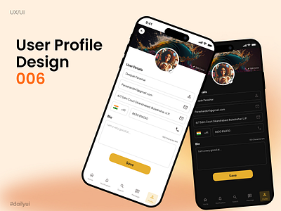 User Profile UI daily ui 6 dailyui dailyui6 profile screen ui ui screen user profile user profile ui user screen