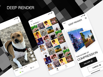 DEEP RENDER ai image compressor ai software uiux image compression app mobile application design photo