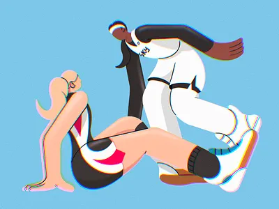 Crossover basket basketball characters girls illustration nba sneakers sport wnba