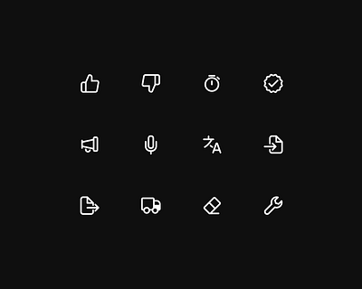 ✨Some icons from past dislike eraser file export file import icon icons keystroke like line icons mic microphone stoke icons stopwatch thumb down thumb up translate verify
