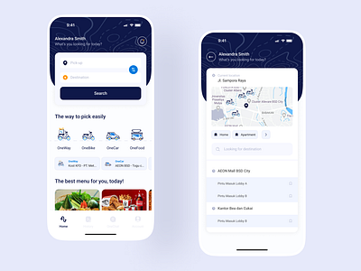 OneWay - Ojek Online Apps apps design mobile online trasportation ui design ui ux