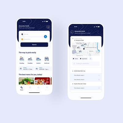 OneWay - Ojek Online Apps apps design mobile online trasportation ui design ui ux