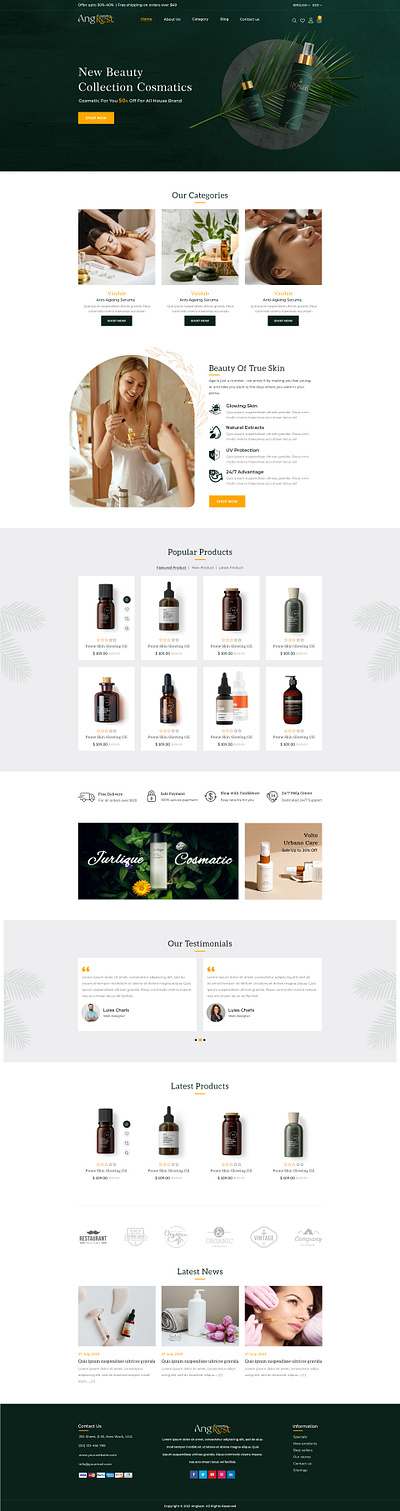 Spa Cosmetics Website Design 3d animation branding cosmetics graphic design logo men motion graphics spa ui women