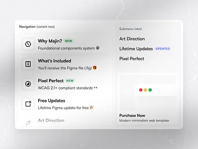 Navigation (variant two) app component design figma icons menu minimal navbar navigation product design ui uiux user interface ux visual web web design website white