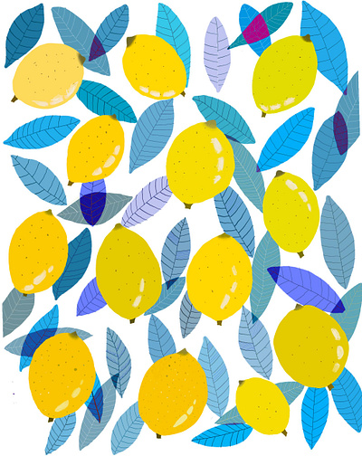 Pattern with Lemons branding graphic design illustration lemon