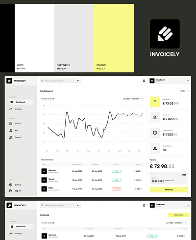 Invoicely - Web App branding design ui ux