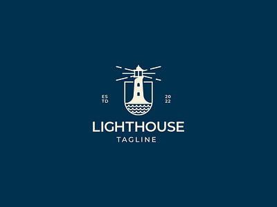 Lighthouse Logo branddesign brandidentity branding lighthouse logo logodesign ocean sea wave