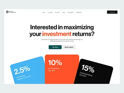 Investbond Landing page design banking bond corporate finance fintech illustration invest invest money investment landing page landing page design minimal money user interface website