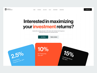 Investbond Landing page design banking bond corporate finance fintech illustration invest invest money investment landing page landing page design minimal money user interface website