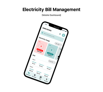 Electricity Bill Management(Mobile Dashboard) branding dashboard design electricity dashboard electricity usage graphic design illustration mobile app mobile dashboard ui user experience ux