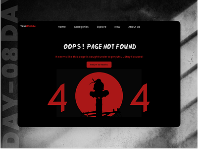 404 Page Design - DailyUI 008/100 404 dailyui dailyuichallenge error404 errorpage errorpagedesign figma shots ui userinterface