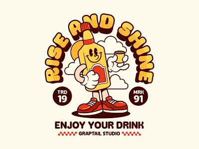 Rise and Shine 80s 90s branding cartoon character design illustration mascot retro retro character retro design retro mascot