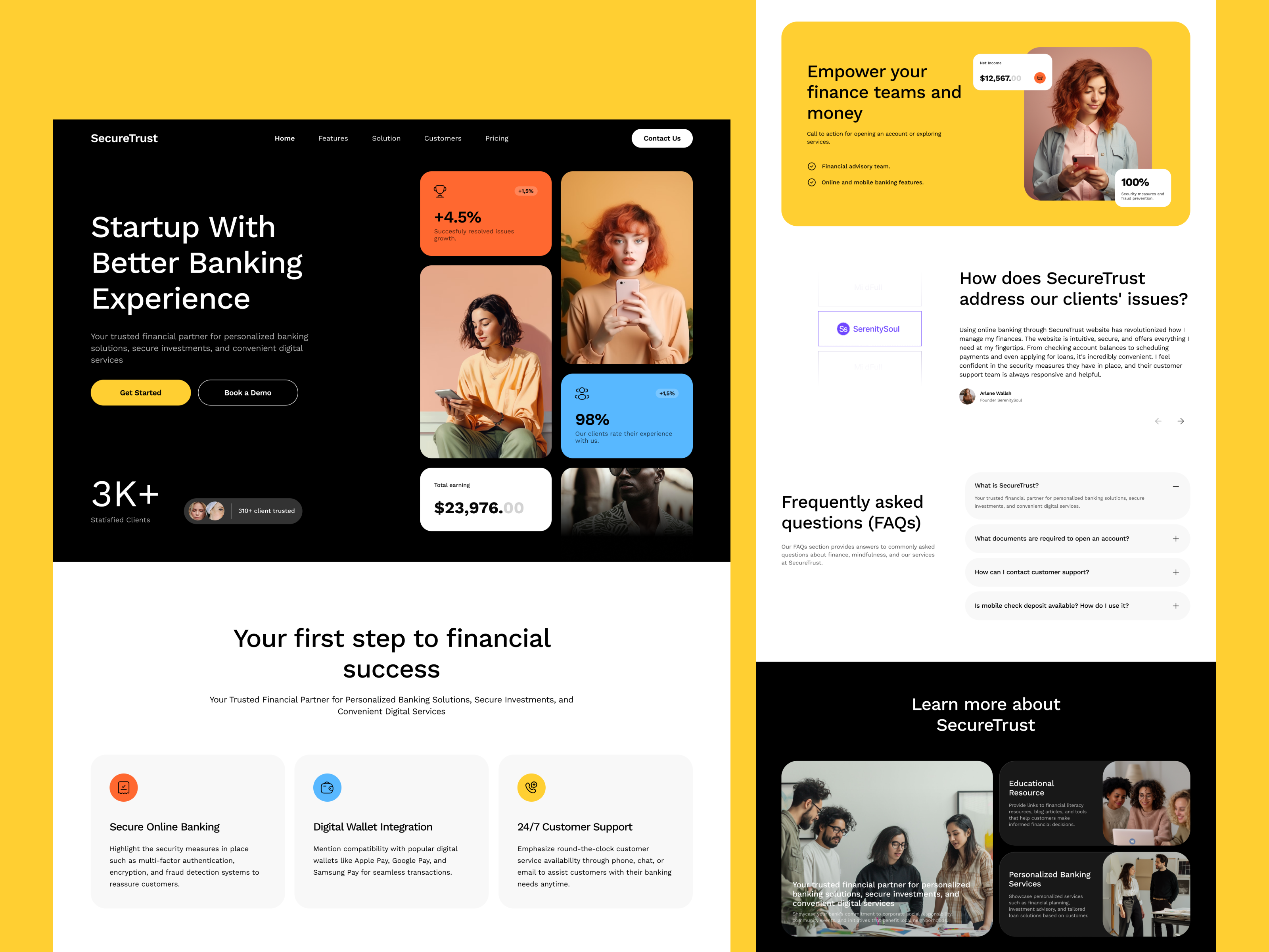 SecureTrust Website design interface product service startup ui ux web website