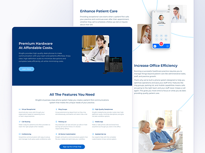 Website | Healthcare Communications platform | Feature section appdesign benefits blue communication dailyui design features healthcare inspiration platform functionality ui uidesign userexperience userinterface uxdesign web design website layout white