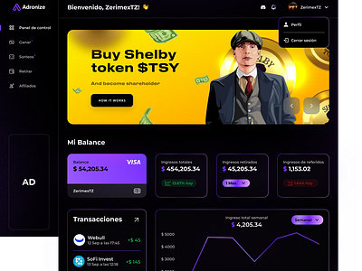 Adronize Dashboard - UI/UX Design design graphic design ui web