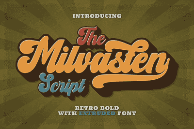 Milvasten - Retro Script Bold alternate font