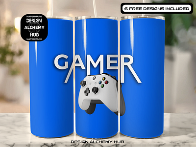 Gamer Tumbler Wrap 20oz tumbler 20oz tumbler wraps animation branding business gamer gamer tumbler wrap gamer tumblers graphic design tumbler designs tumbler sublimation wrap tumbler wraps ui