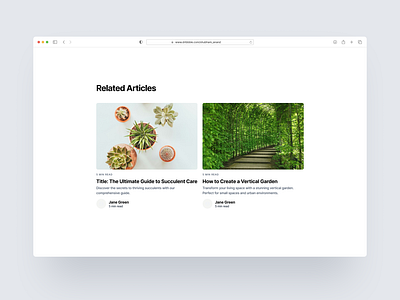 Articles Page UI Design articles branding design figma graphic design illustration minimal modern plants simple ui