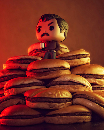It's a hamburger, made out of meat, on a bun, with nothing. food parks and rec photography ron swanson toyphoto toyphotography toys