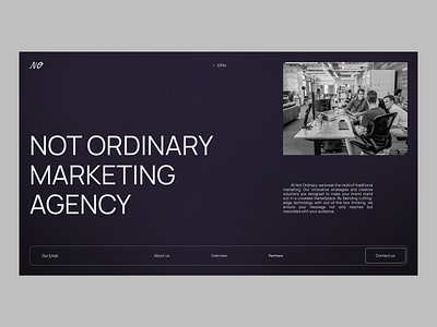 Not Ordinary marketing agency Landing page ai design logo minimal typography ui ux uxresearch web design website