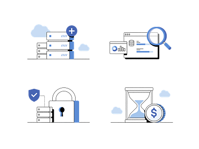 Server illust cloud design graphic design icon illustration security server