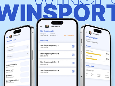 WinSport Workout Log: Track Your Progress, Achieve Your Goals. app design mobile app mobile app design mobile design ui user interface design ux design