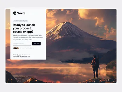 Waitlist page framer framer template join landing page launch minimal modern saas sign up splash page template ui wait list waiting list waitlist web design website