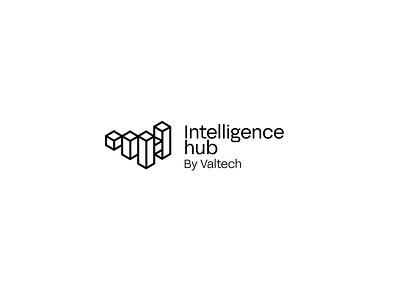Intelligence hub 📈 logo art direction branding design isometric isometrie logo website