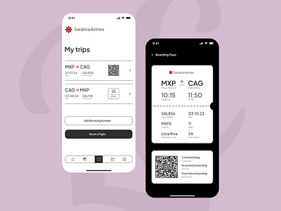 Sardinia Airlines Mobile App Design Concept app booking app branding figma flight graphic design mobile app mobile app design ui ux uxui design