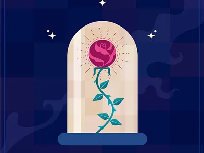 Eternal Rose fantasy flat geometric graphic illustration logo magic rose shapes vector vector art