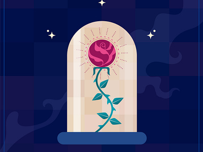 Eternal Rose fantasy flat geometric graphic illustration logo magic rose shapes vector vector art