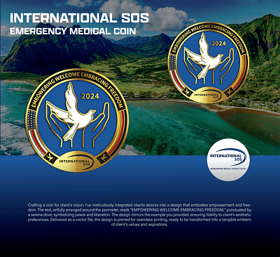 INTERNATIONAL SOS EMERGENCY MEDICAL COIN 3d animation branding coin comemorative crypto design graphic design illustration logo ui