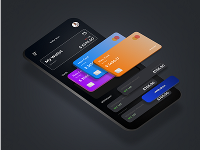 My Wallet app designing figma graphic design ui ux vector