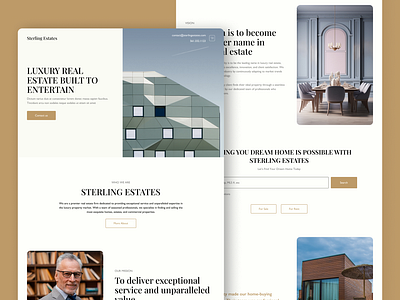 Sterling Estates - Luxury website for real estate firm design hero hero section landing landing page luxury luxury website real estate real estate hero real estate homepage theme ui ux