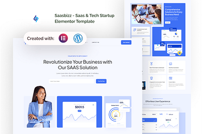 Saasbizz - Saas & Tech Startup Elementor Template technology