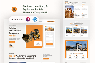 Bolduzer - Machinery & Equipment Rentals Elementor Template kit tools rental