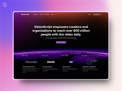 VisionScript – Landing Page design landingpage ui website