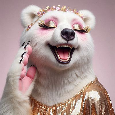 Incredibly beautiful polar bear ai art ai generated ai portraits bear fan bear with makeup concept art creative ai digital illustration fashion bear generative design incredible innovative art magination art makeup bear modern design neural networks polar bear portrait white bear