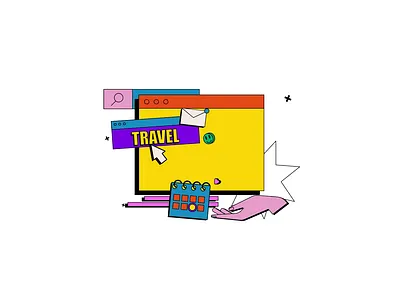 Traveling 2D Animation 2d animation calendar development flat gif illustration lottie map motion planning travel traveling vector animation