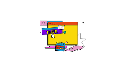 Traveling 2D Animation 2d animation calendar development flat gif illustration lottie map motion planning travel traveling vector animation