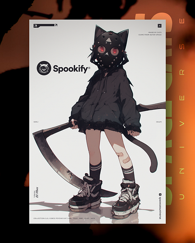 🖤 Spookify ai branding cat daliy design illustration poster print