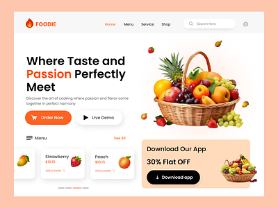 Fruit Selling Site Landing Page 🔥 app design fruit delivery fruit website design landing page ui uiux ux web design website design