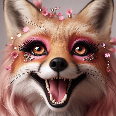 Incredibly beautiful fox ai art ai generated ai portraits concept art creative ai digital illustration fashion fox fox fan fox with makeup generative design innovative art makeup fox modern design neural networks wildly wonderful